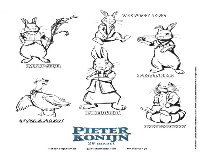 Pieter konijn kleurplaat08