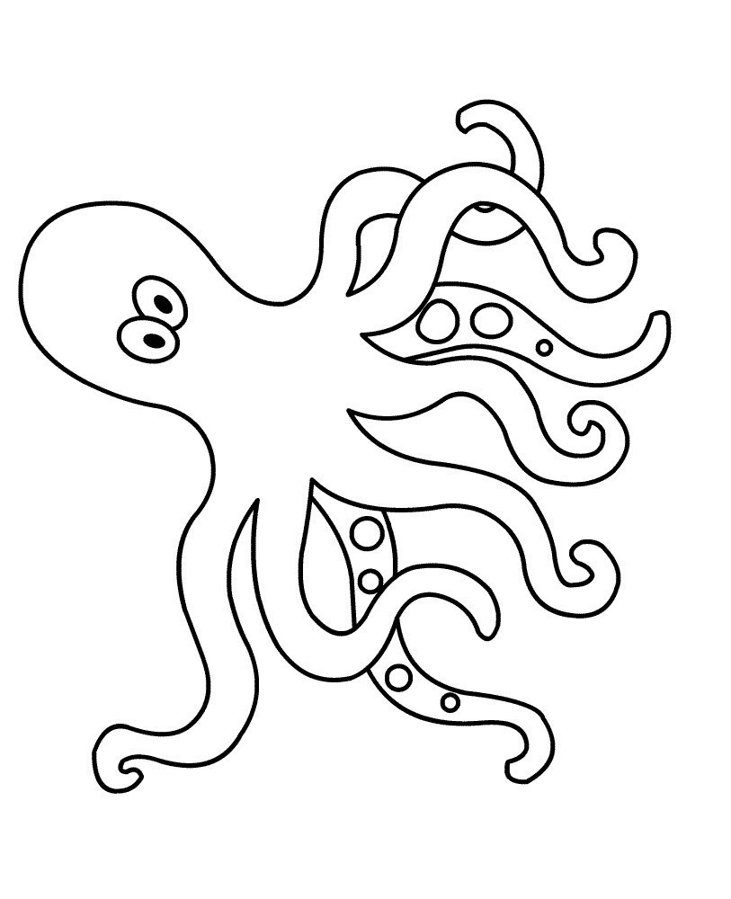 Octopus kleurplaat
