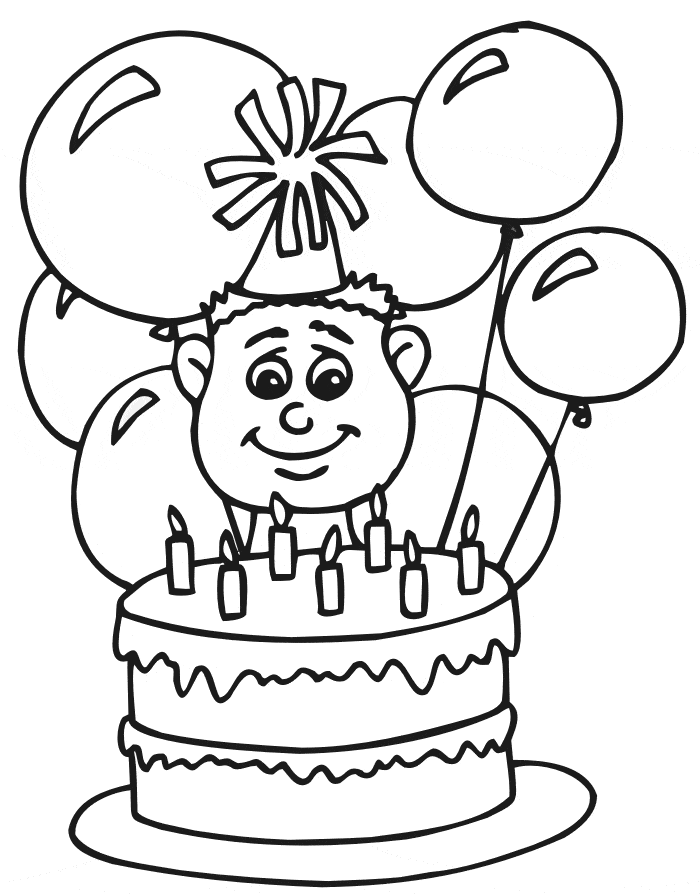 Verjaardag met ballonnen en taart